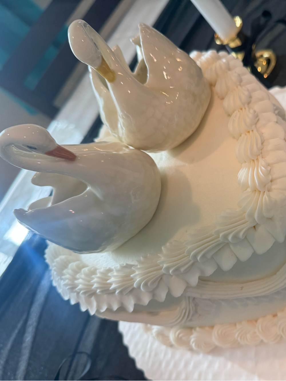 Ceramic Swan Planter Pair - Cream Decorative Accent - Picture 7 of 7